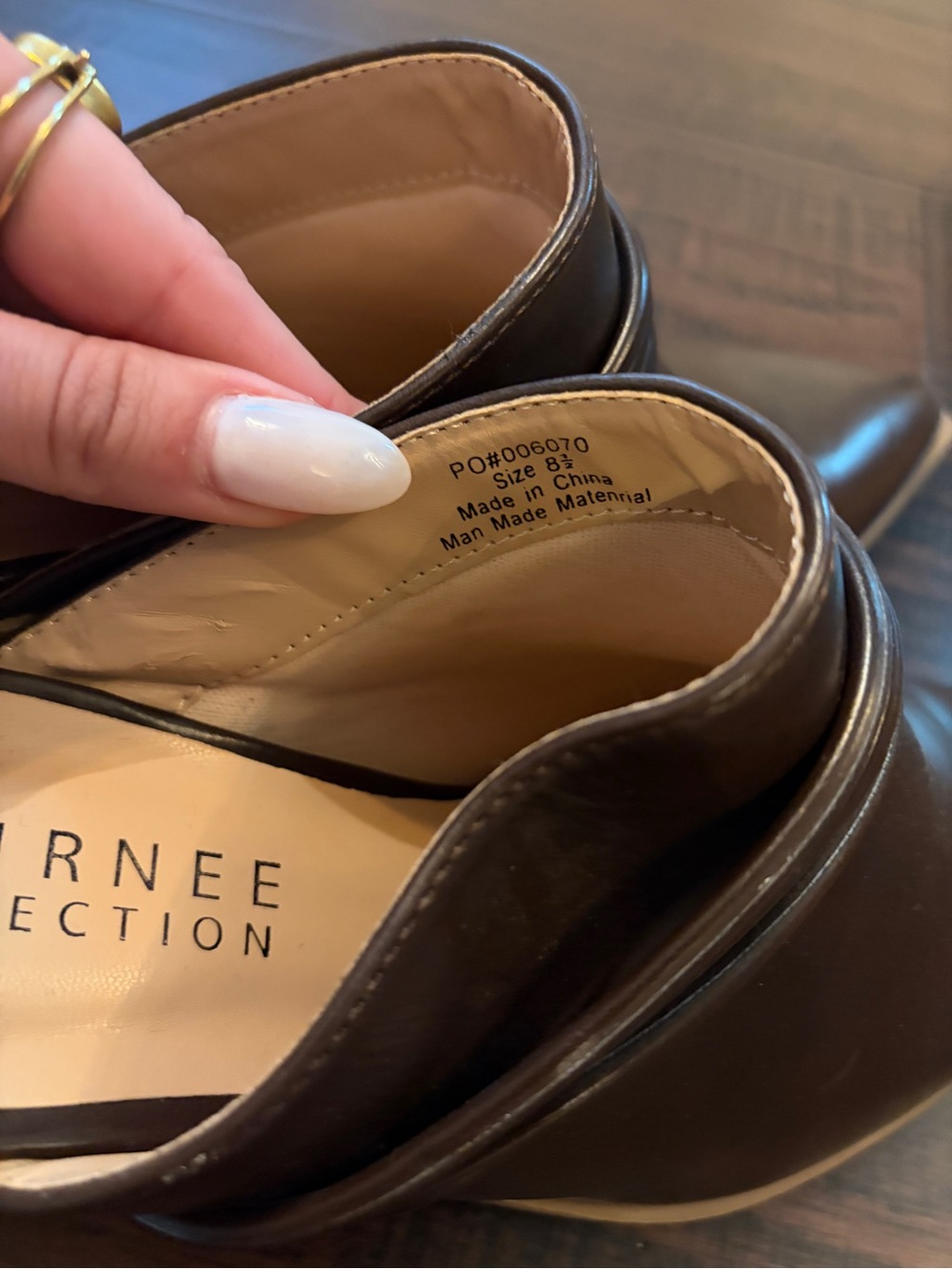 Journee Pointed Toe Mule chocolate Brown classy  neutral chunky block heel - Picture 5 of 10
